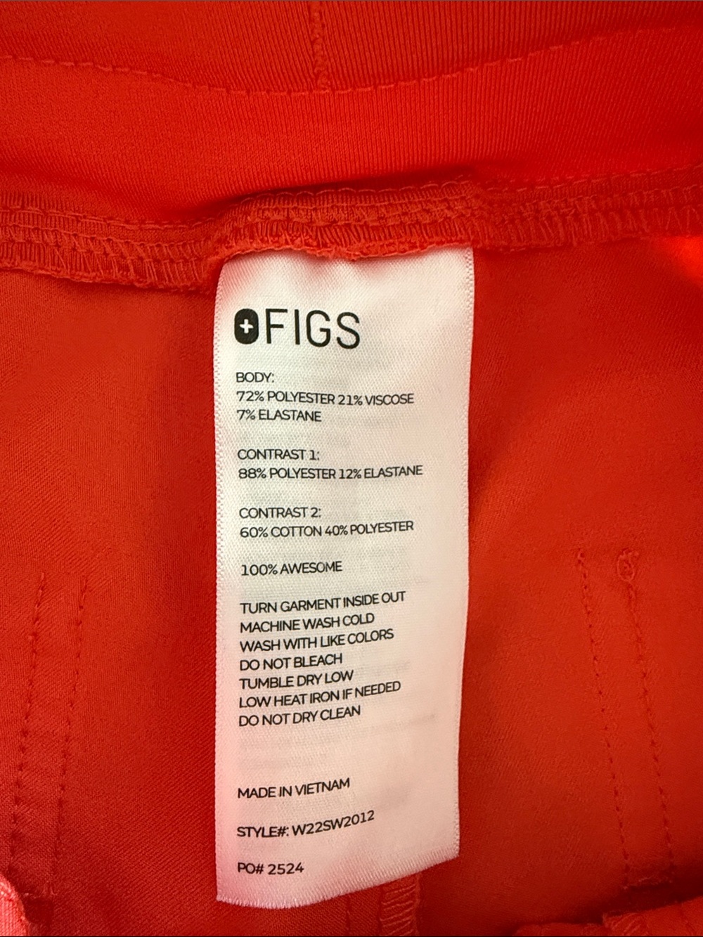 Figs Sunset Orange Zamora High Waisted 2.0 Jogger Scrubs size S small regular - Picture 5 of 6